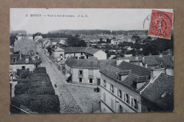 Postcard PC Bondy 1907 streetview houses France 93 Seine Saint Denis